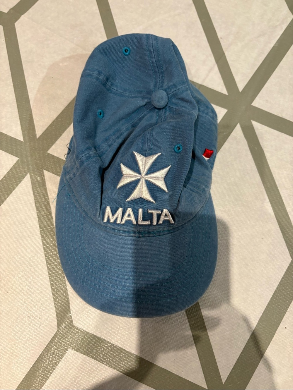 3/15$ Malta Embroidered Blue Baseball Cap